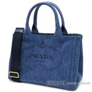 Prada Denim Tote Bag Blue Silkscreen Logo Triangle Handbag Canapa